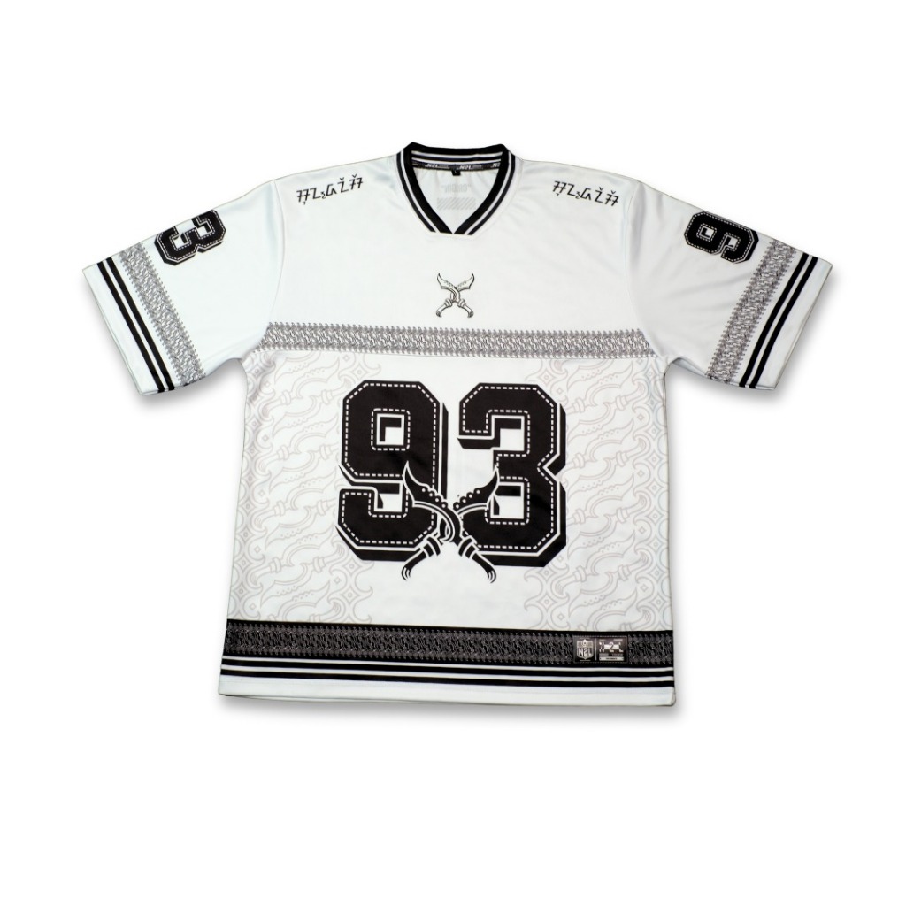 N2L APPAREL- Jersey Oversize Kujang 93 – Cultural White Black-Casual-Vintage-Batik-Baju Streetwear-R