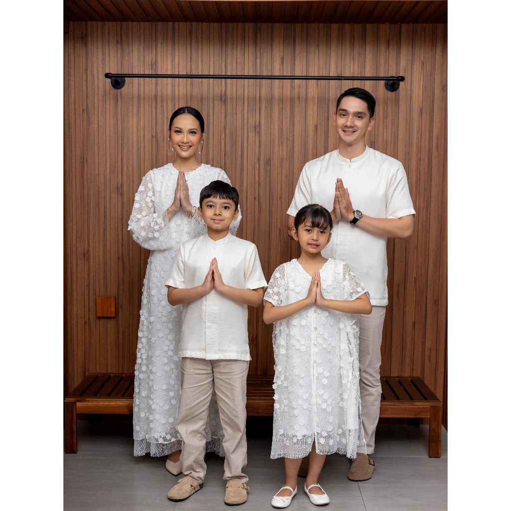 Samira Set - Family Set Raya Collection in White