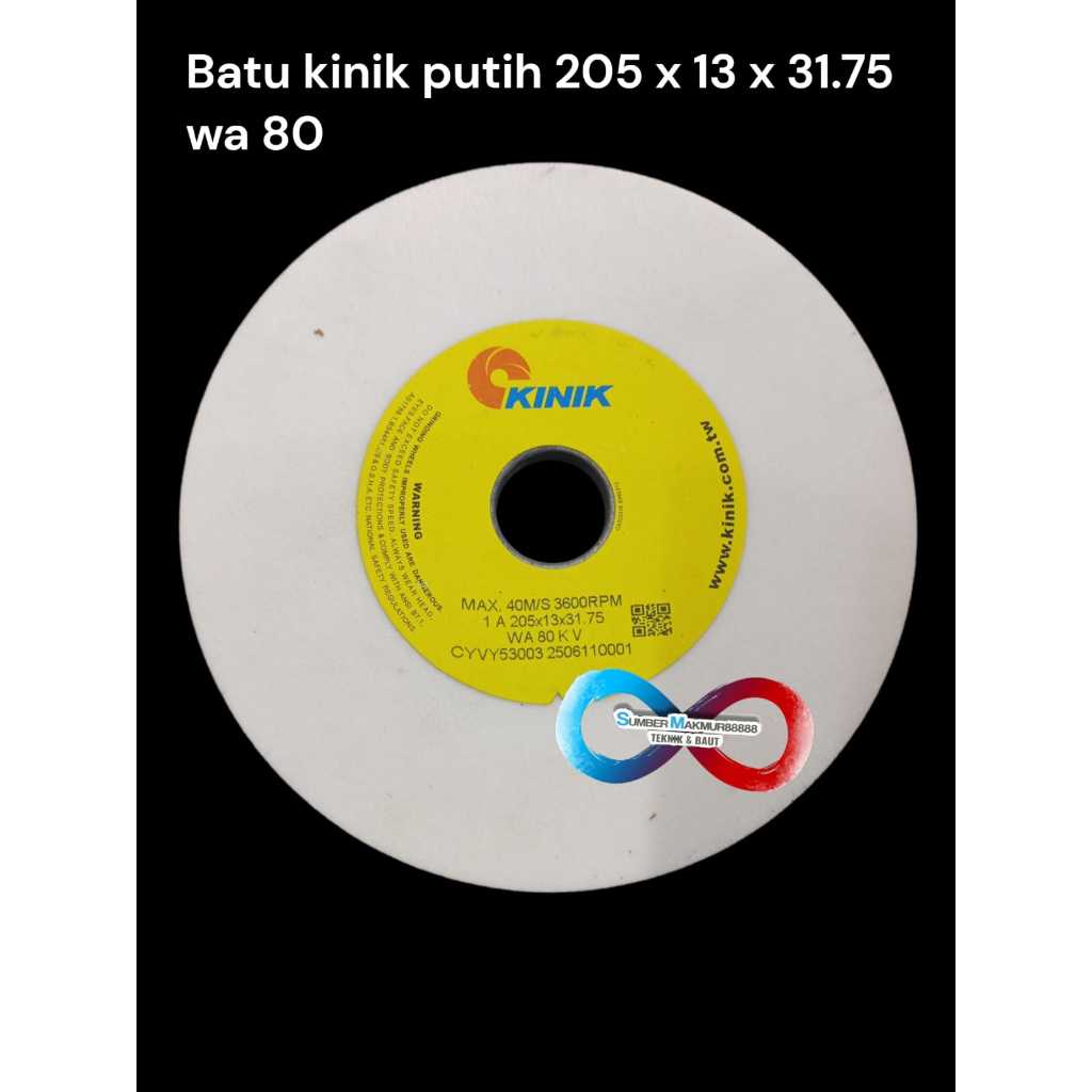 Batu Gerinda Duduk / Asah pisau Kinik Putih 205 x 13 x 31.75(WA 80KV)
