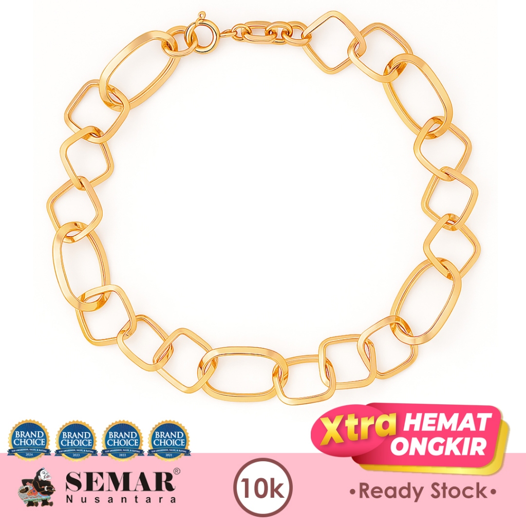 Gelang Emas Fancy Keyvara Gold 10K Semar Nusantara