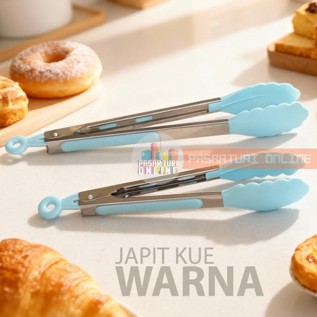 JAPIT KUE WARNA Stainless Plastik/ Penjepit Jepitan Jepit Pencapit Capitan Capit