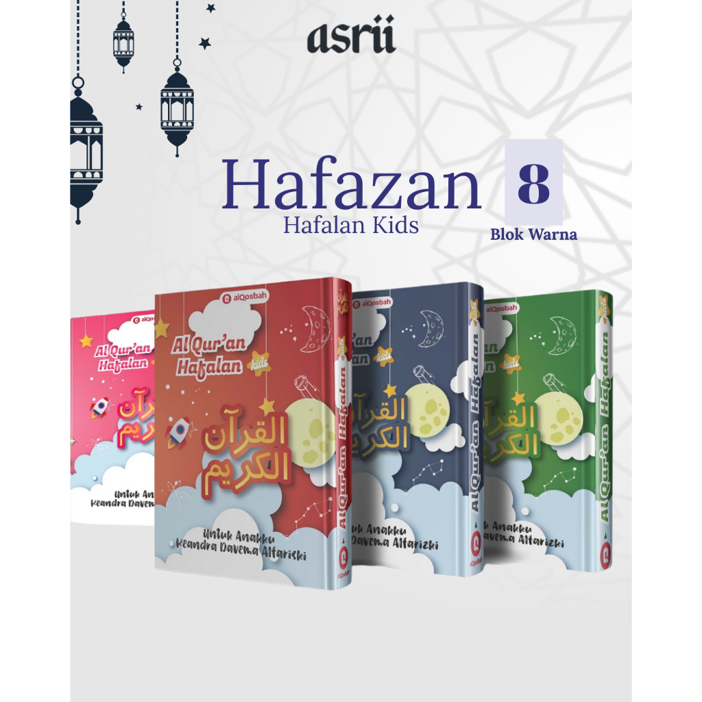 AlQuran Hafalan Anak Custom Nama A5 | Quran Hafalan Kids | Quran Hafazan 8 Blok Warna Cepat Hafal Qu