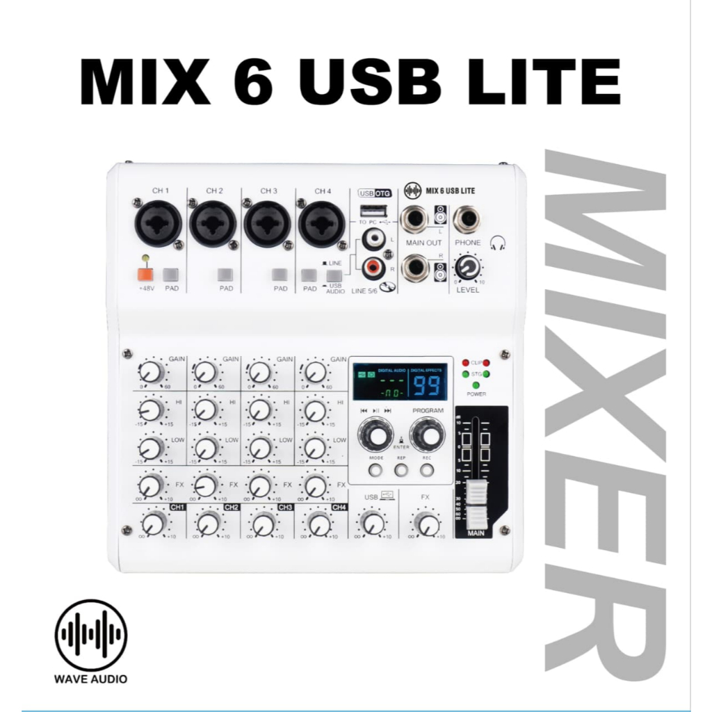 WAVE MIX6USB LITE mini mixer audio USB soundcard personal monitor