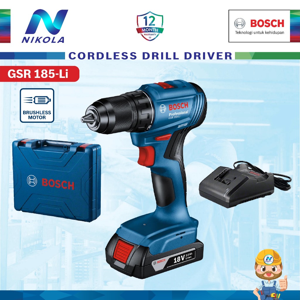 Bosch Brushless Drill Driver 18V GSR 185-LI GSR185LI BOSCH BE