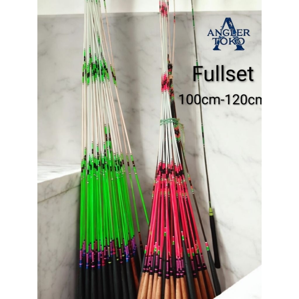 joran lentur/joran wader fullset 100cm-120cm putih