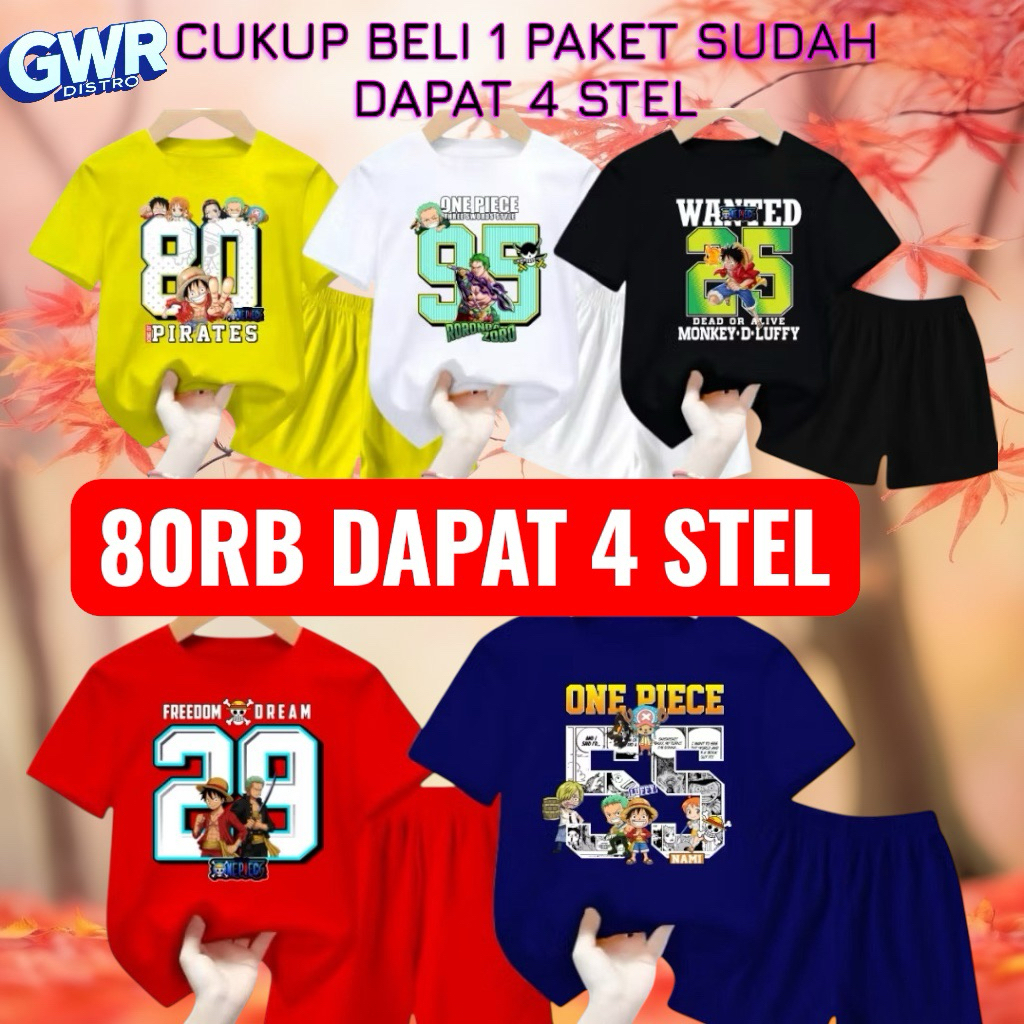 Promo Stelan Anak Laki - Laki 75Rb Dapat 4 Stel Kaos Anak Usia 2thn Sampai 12thn Anak Laki-Laki Dan 