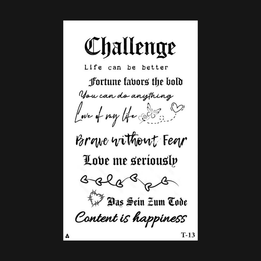 TM-Sticker tattoo temporary semi permanen Tulisan 13