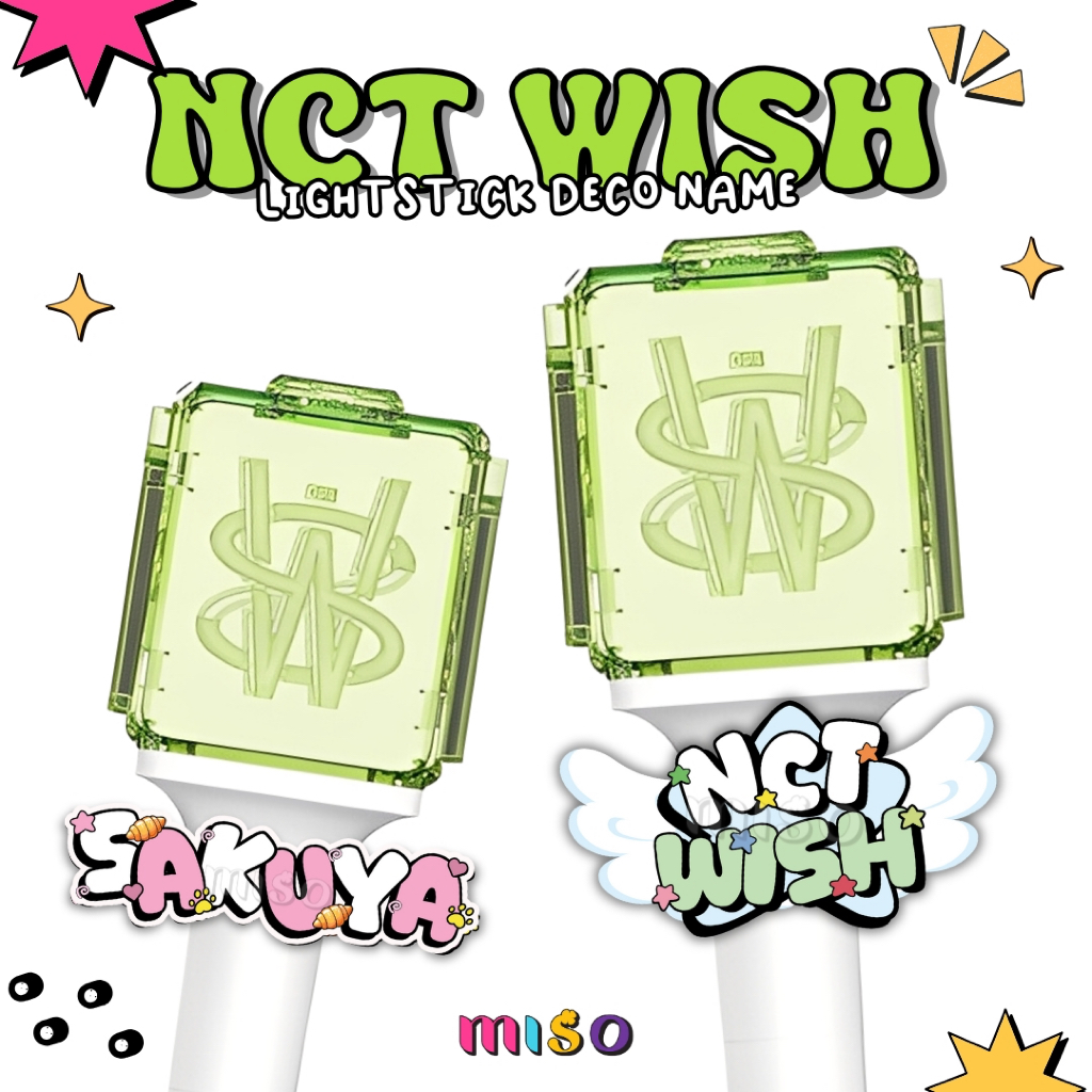 NCT WISH LIGHTSTICK Deco / Name tag aklirik lightstick NCT WISH / NCT WISH Lightstick NEOBONG DECO L