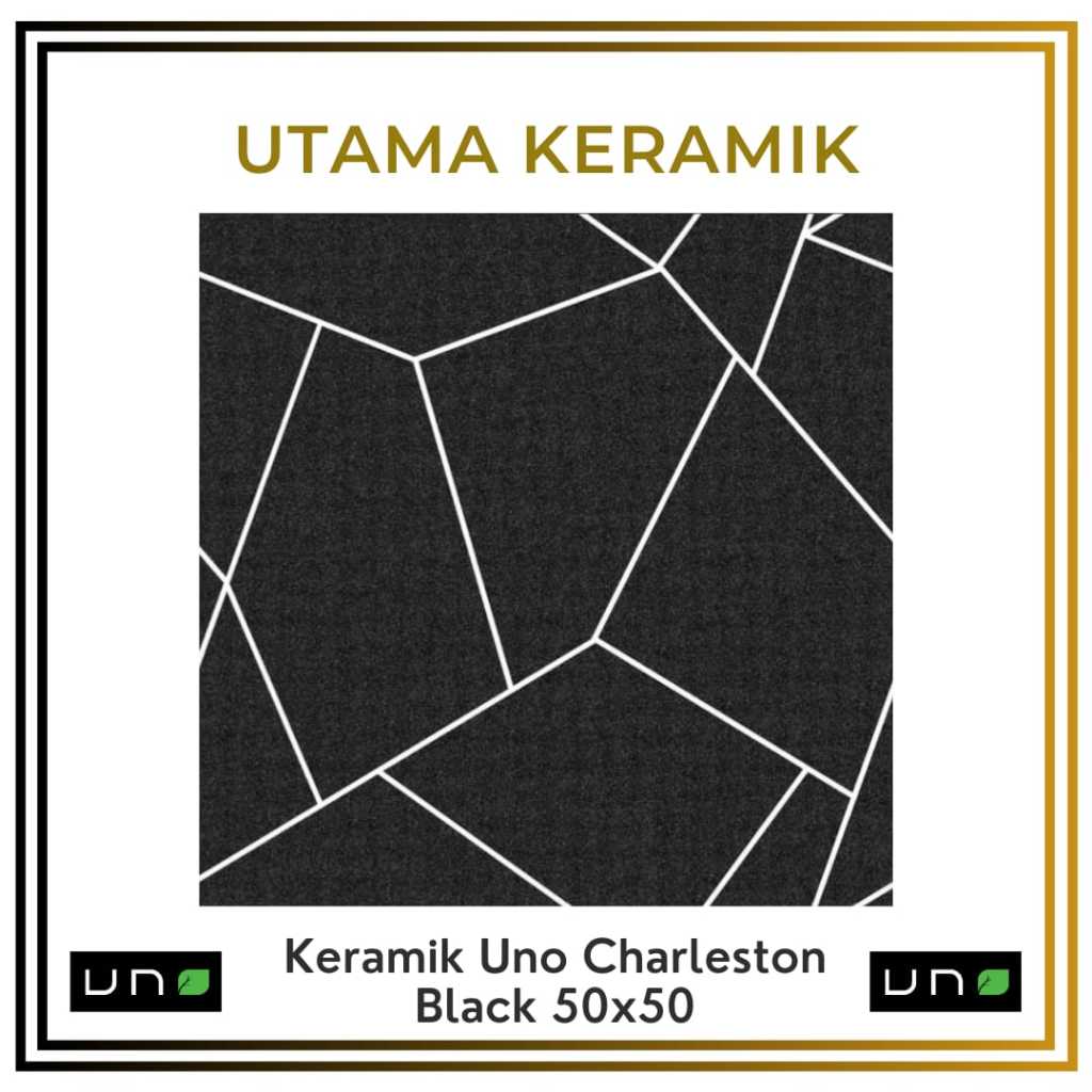 Keramik Uno 50x50 Charleston Black - Keramik Lantai 50x50