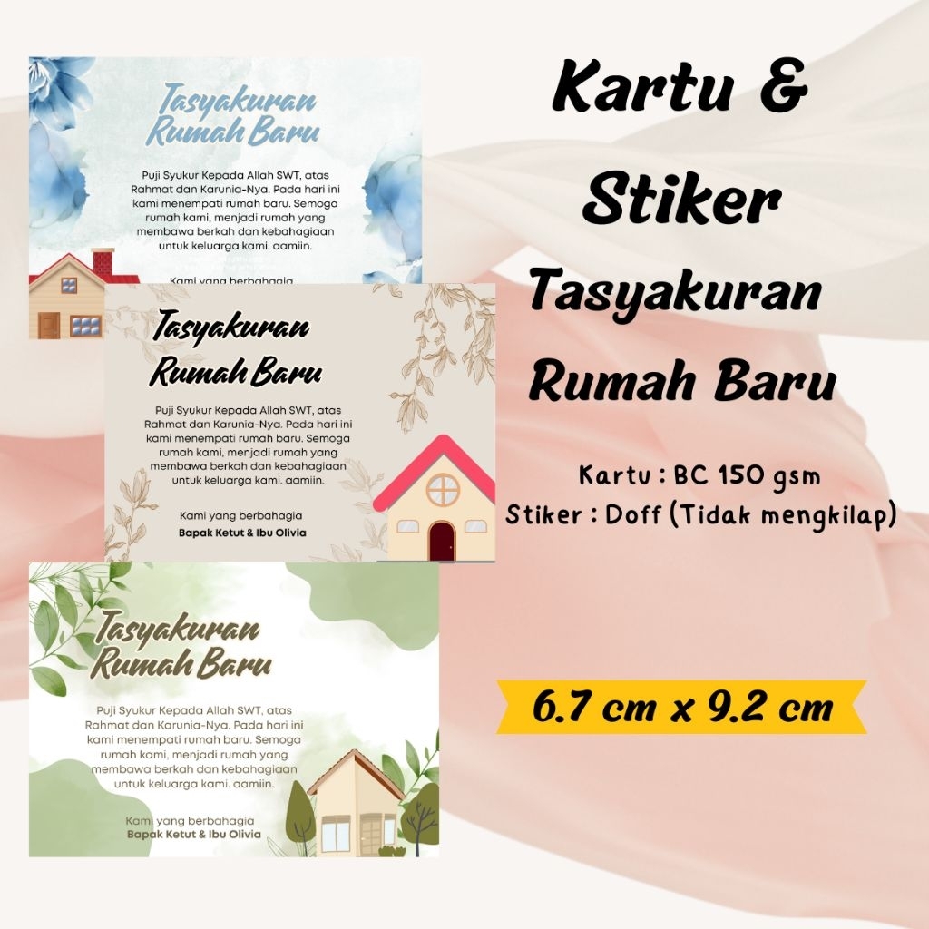 Tempelan stiker & kartu untuk nasi box /kotak