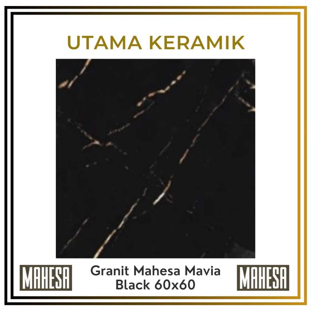 Granit Mahesa 60x60 Mavia Black Glossy - Granit Hitam Motif Marble Glossy