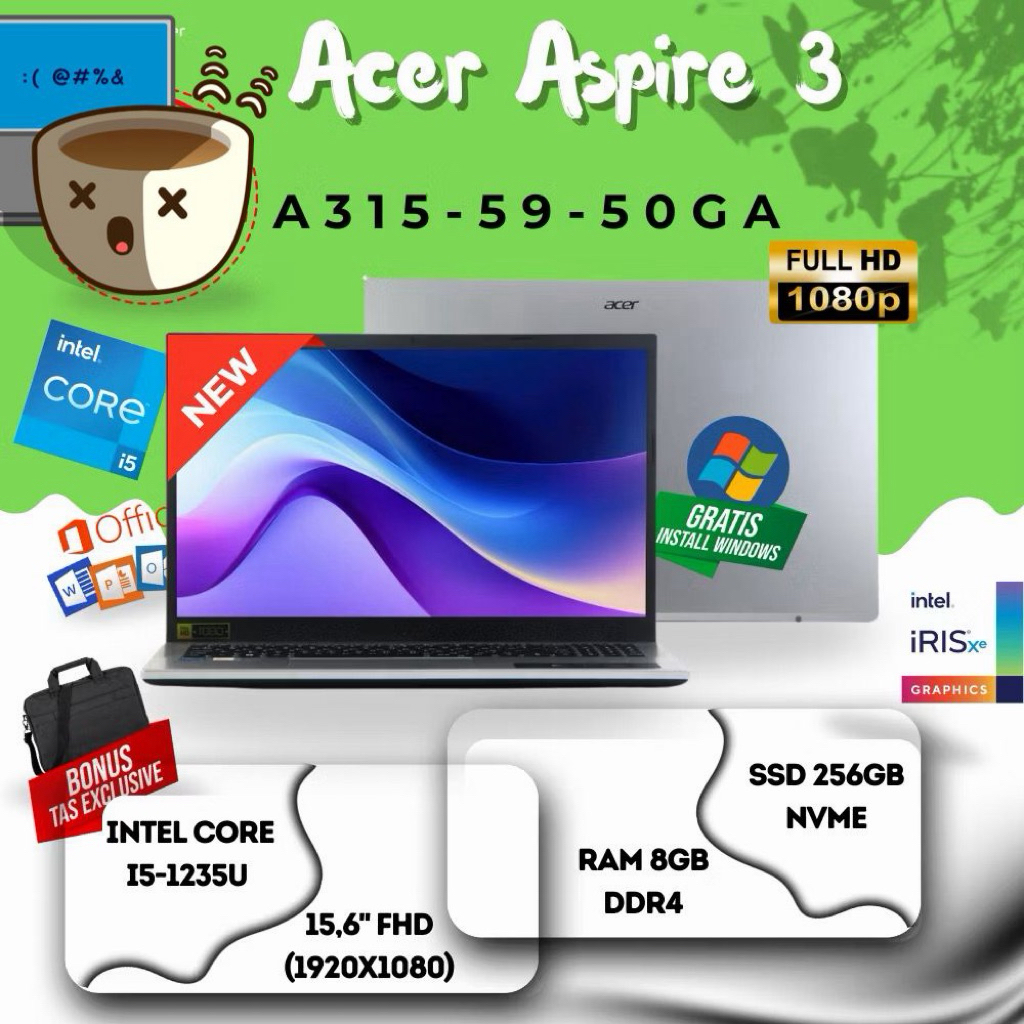 ACER ASPIRE 3 A315 INTEL i5 1235U 16GB 512SSD