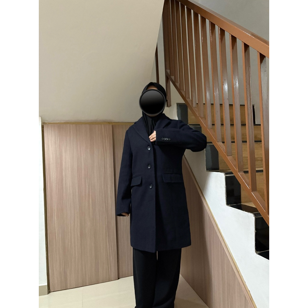 Coat Winter Tebal Hangat LD 100-105 GlobalWork Navy Wol