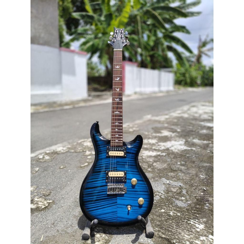 Gitar Elektrik Difergio Blue Model Prs Blue Inlay bird