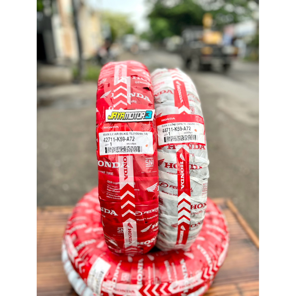 BAN HONDA AHM K59 90/80-14 , 100/80-14 TUBELESS MATIC GARANSI 100% ASLI