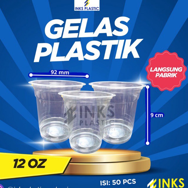 GELAS PLASTIK 12 OZ CUP PLASTIK 12OZ MURAH
