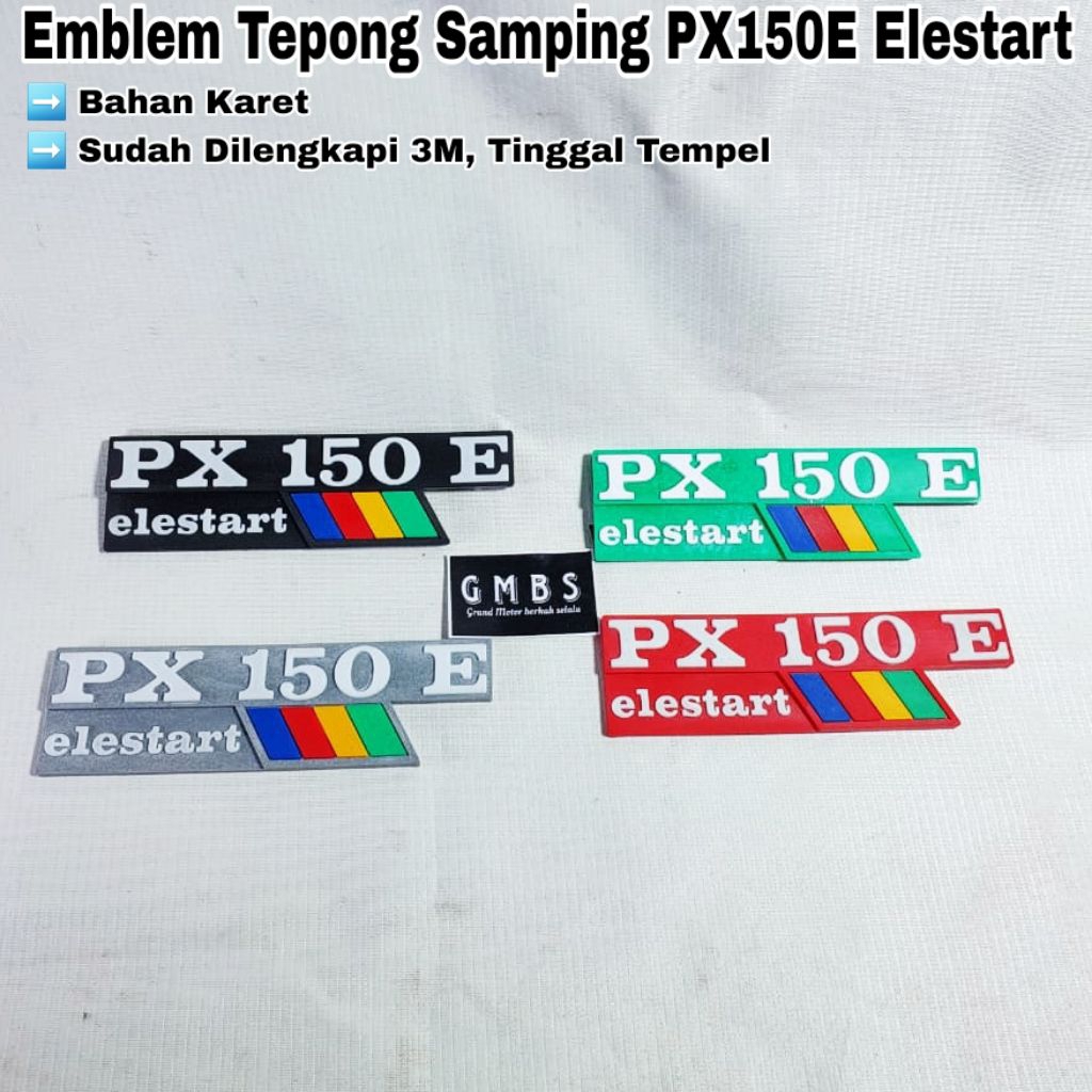 Emblem Karet Tepong Samping PX150E Elestart Vespa PX Exclusive Excel