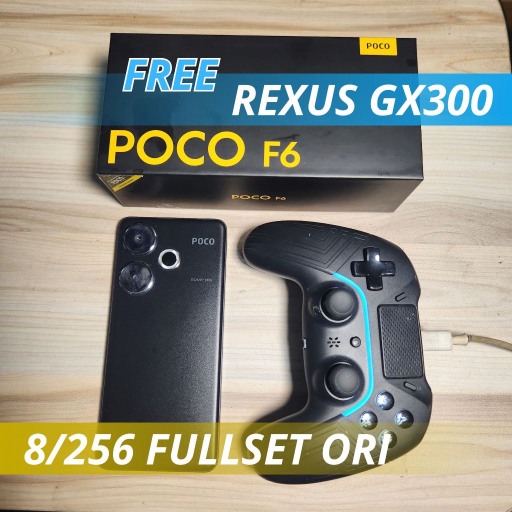 POCO F6 8/256 SECOND FULLSET ORI + GAMEPAD REXUS GX300