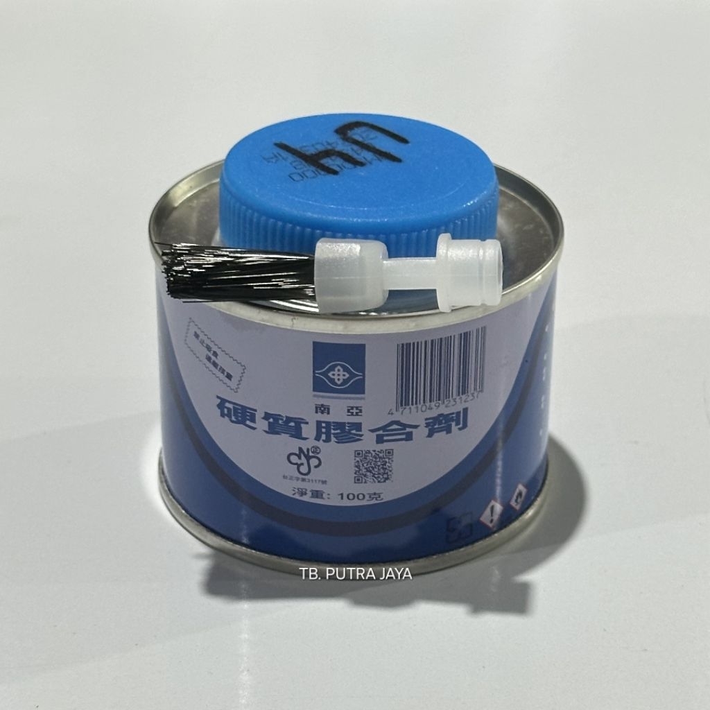 Lem Pipa PVC Kaleng Kecil Biru NAN YA Vinyl Adhesive China 100GR Original Berkualitas