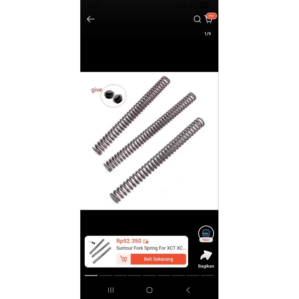 Per Spring Fork XCR SR Suntour Repair Oil Damper Rebound Spring