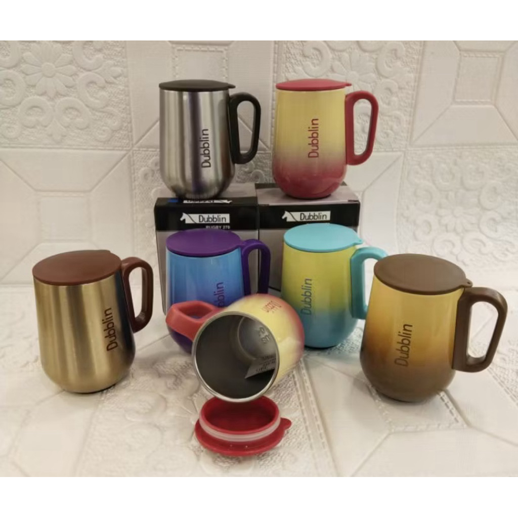 Mug Dubblin Stenlist Cangkir RUGBY 270ML / Mug Dubblin stenlist Tahan panas