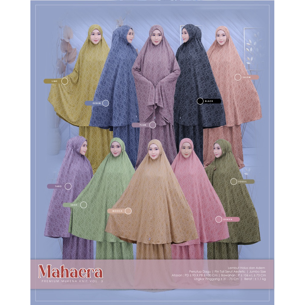 Mahaera Mukena Premium Knit Mukena Original Raqumi Hijab Mahaera Raqumi