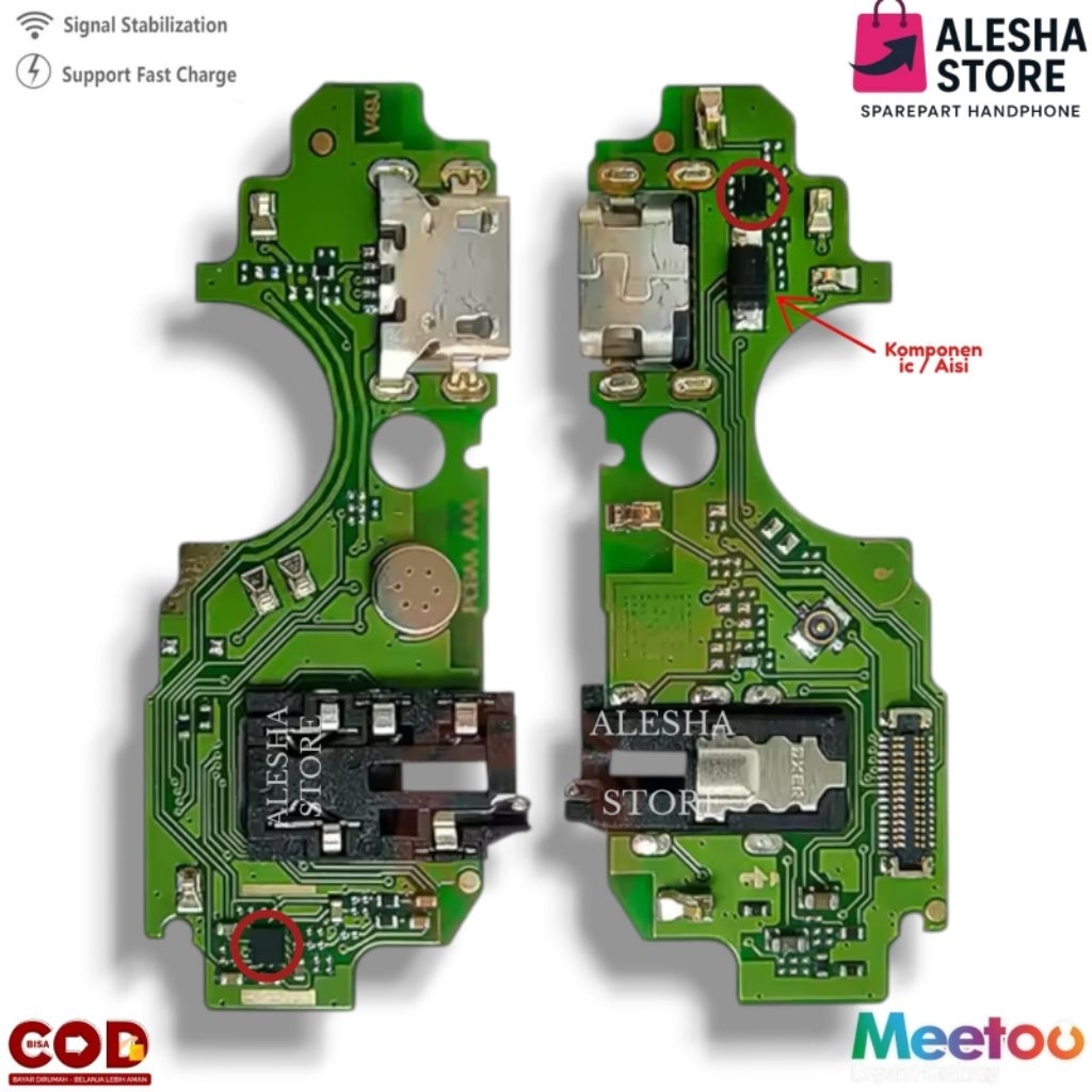 Flexibel Charger + ic FOR TECNO POP 7 ORIGINAL 1:1 + MIC + CON H/F Full Komponen Aisi -  Connector C
