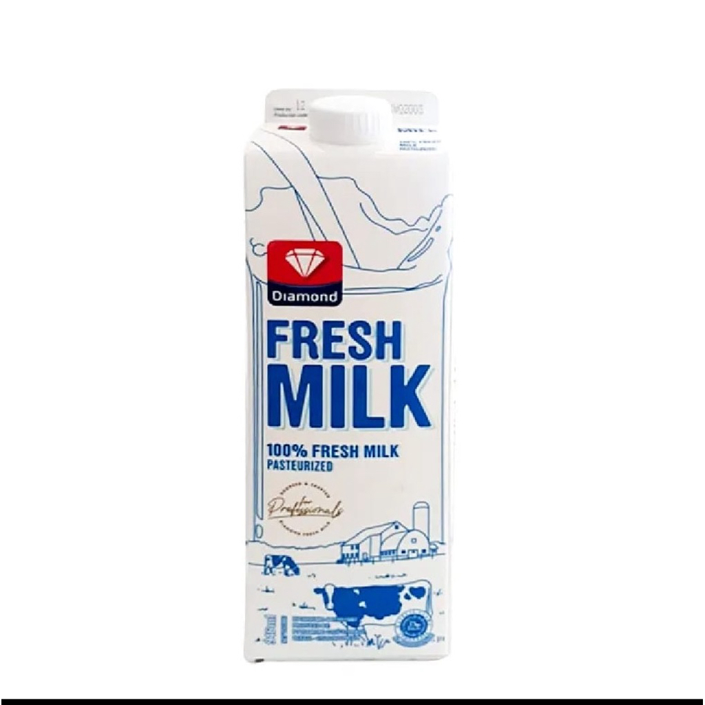 Diamond Professional Fresh Milk | Diamond Susu Fresh Milk Profesional Barista | 1 Karton (12 x 1Lite