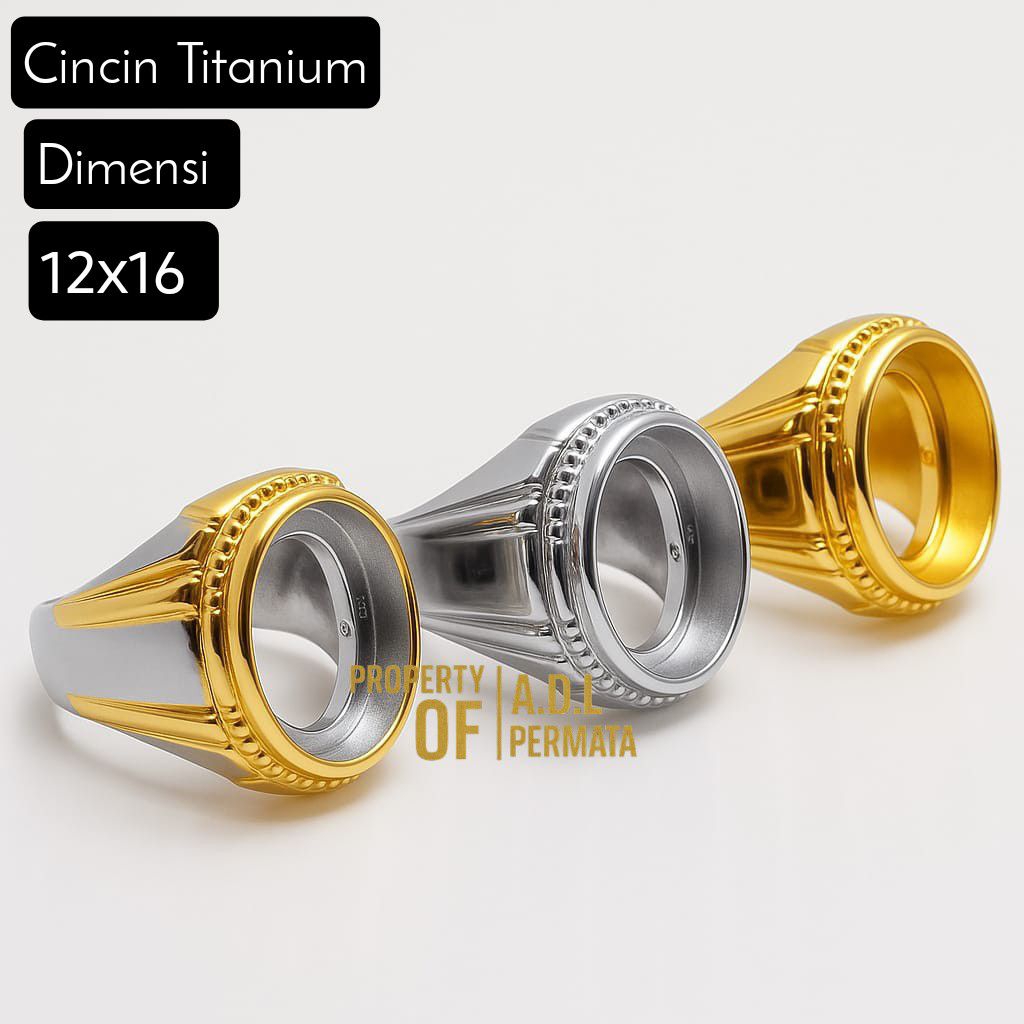 CINCIN RING EMBAN TITANIUM DIM 12X16