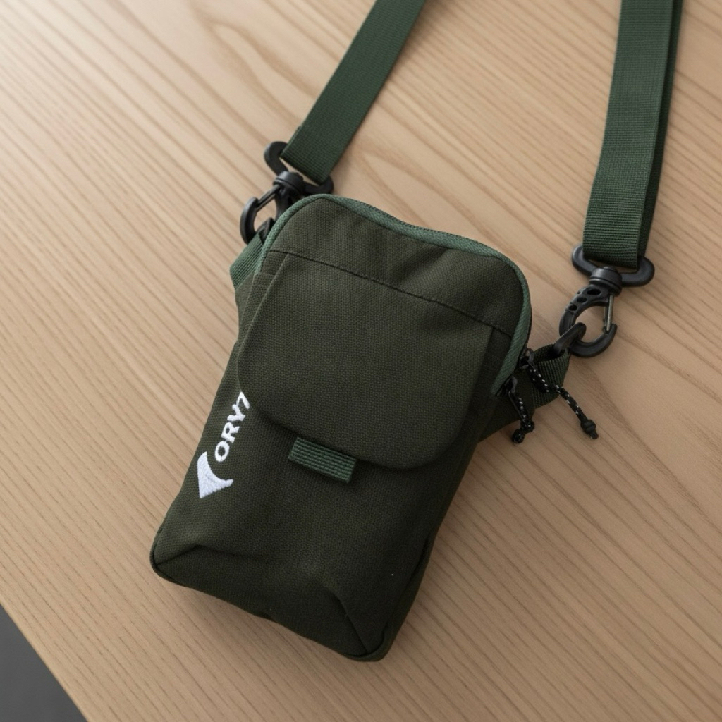 ORYZU - Tas Leher Selempang Mini Hp Slingphone Pria Wanita Slingbag Cowok Kanvas