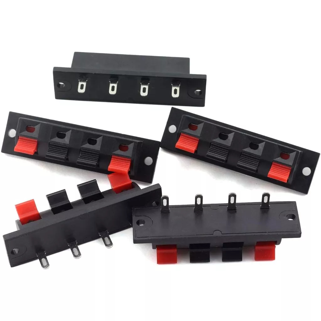 Terminal Speaker Block 4 Pin Jepit Panel Mono Stereo Kabel 4P Power Supply Soket Box AMPLI Amplifier