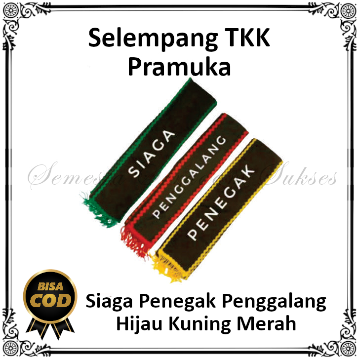 Selempang TKK Pramuka, Selendang, Slempang Siaga Penegak Penggalang Hijau Kuning Merah
