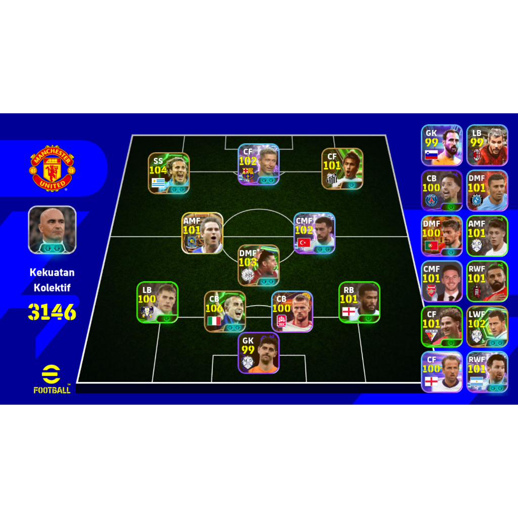 Termurah Akun Efootball Mobile 2026 Siap main, Pemain rating 100+ banyak