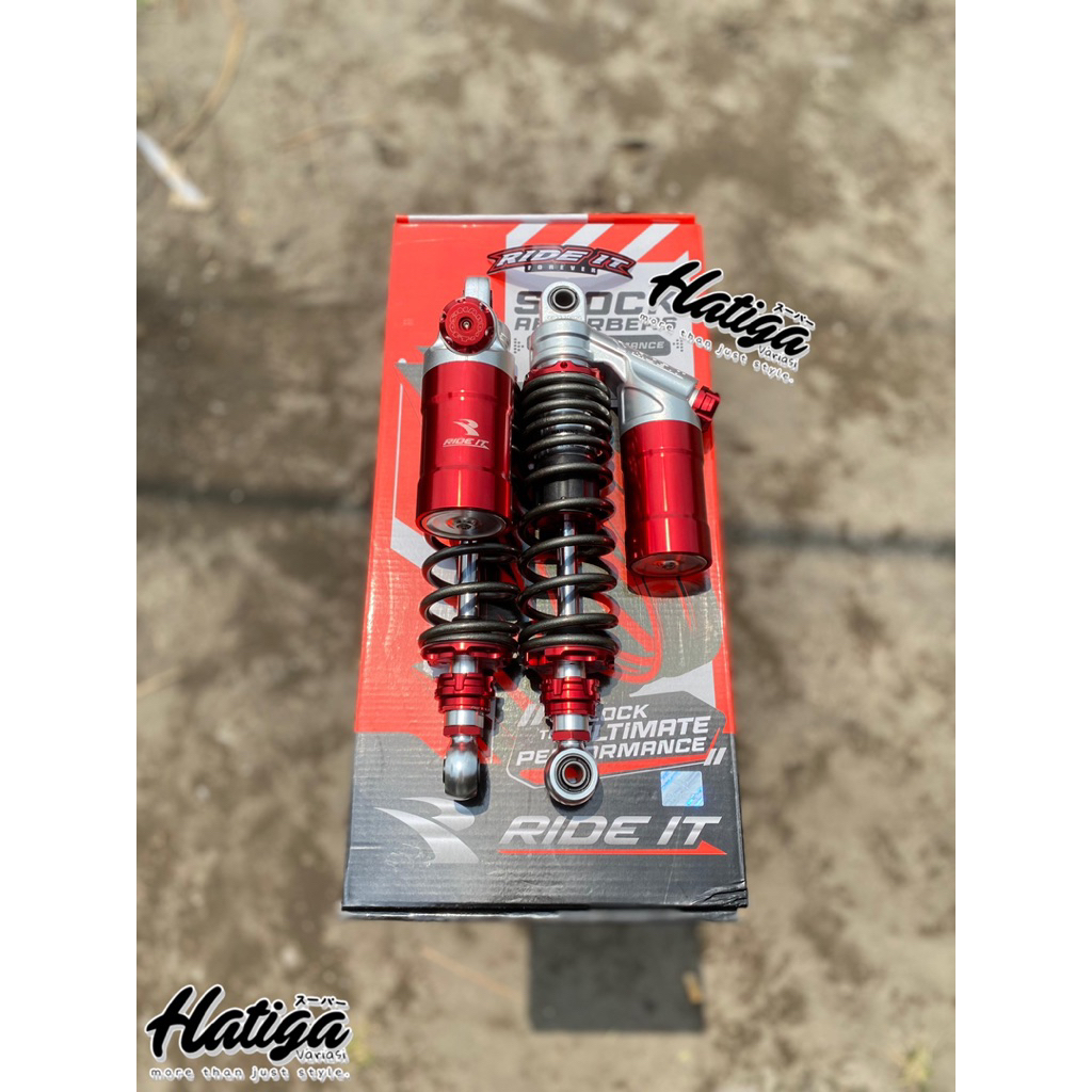 SHOCKBREAKER SKOK TABUNG RIDE IT GP 277 RDC DOUBLE CLICK GREY RED 320mm & 280mm