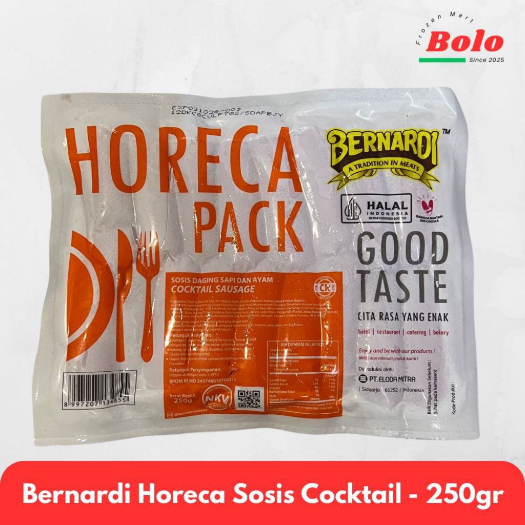 Bernardi Sosis Cocktail Merah Horeca Pack - 250gr #SosisPremium #Enak