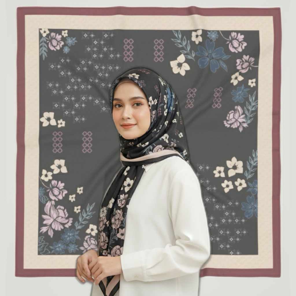 Aeni Hijab - Voal Motif Segiempat - Azalea Series