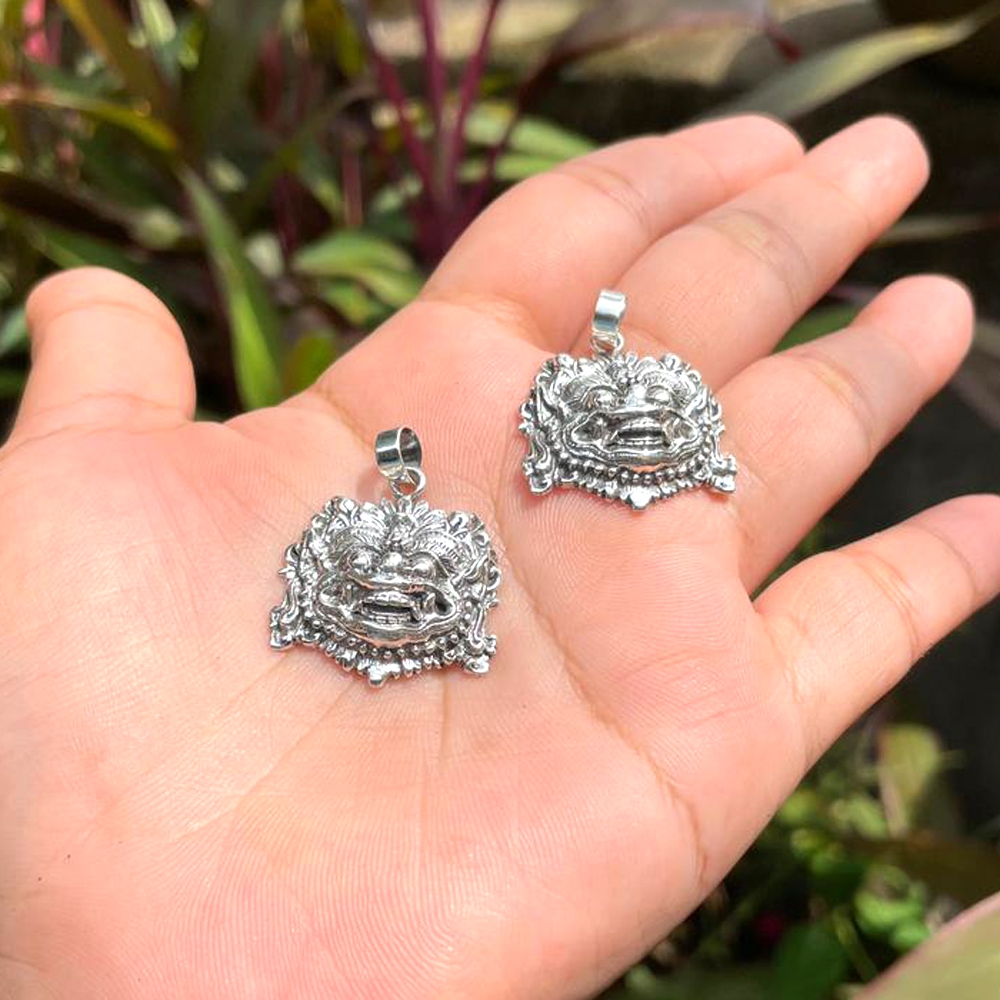 Liontin Kalung Pendant Perak Silver Bali Asli 925 Ukir Barong Pria Wanita Custom