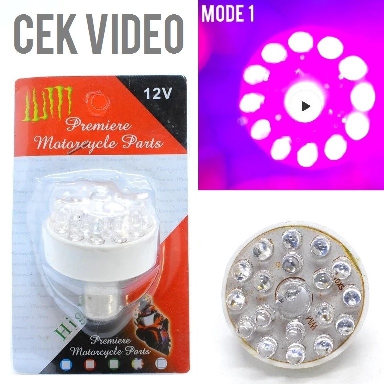 Led Rem Putar 19 Mata Strobo 2 Mode Kedip Flash Lampu Stop Belakang Motor Dc 12v 12 Volt Senja