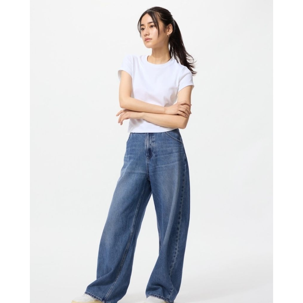 UNIQLO CELANA JEANS BAREL CELANA PANJANG JEANS CURVE BAGGY