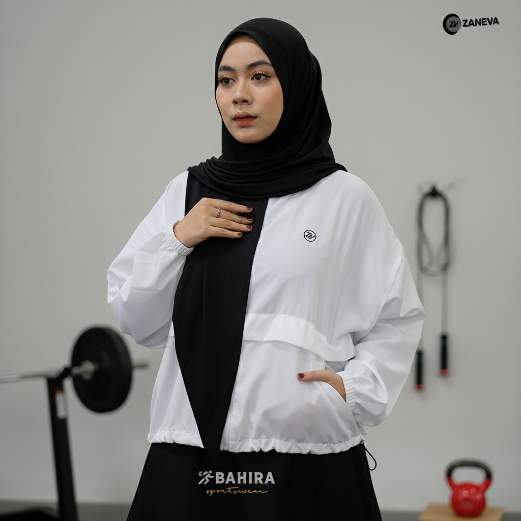 ZANEVA SPORTWEAR - Bahira Hijab Sport / Hijab Segitiga Instan / Jilbab Sport Premium Jersey Import