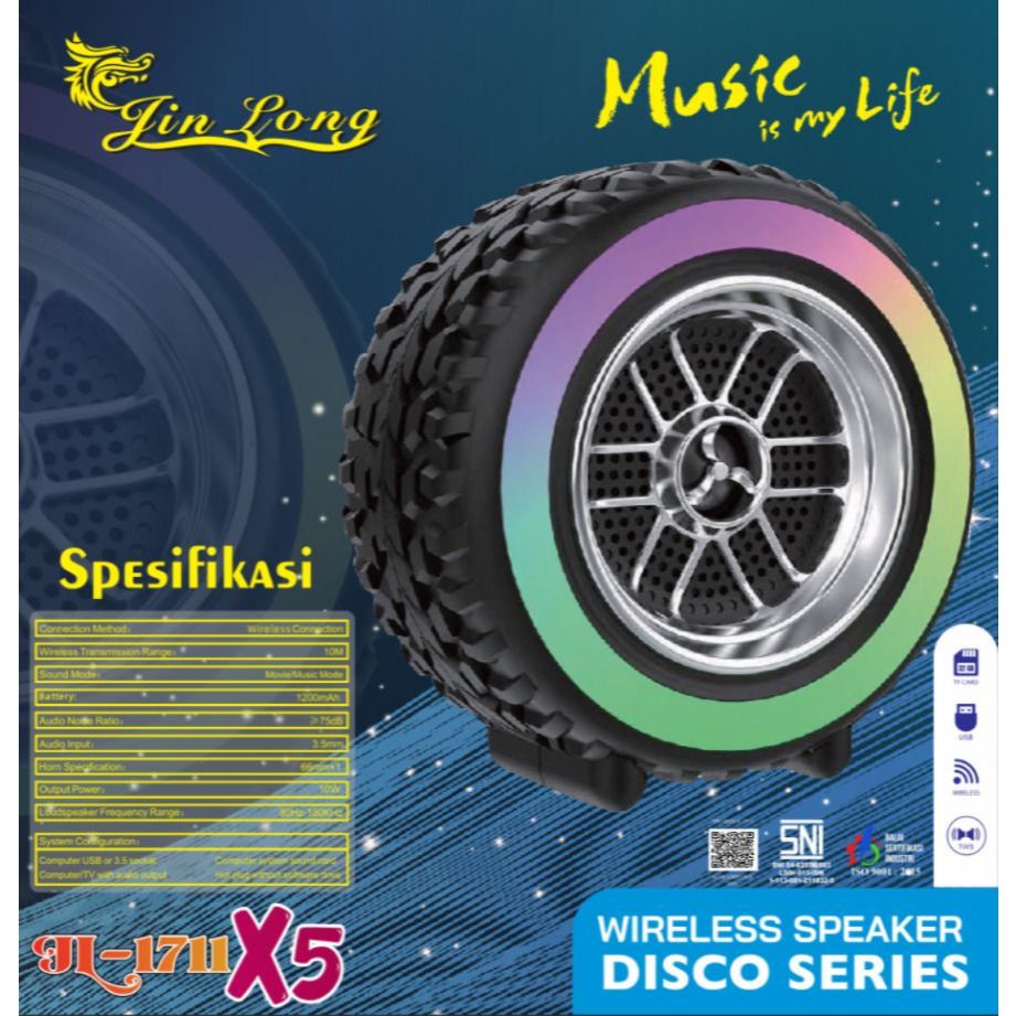 SPEAKER BLUETOOTH JIN LONG JL-1711 X5 / SPEAKER UNIK 4 INCH MODEL BAN MOBIL Super NgeBass