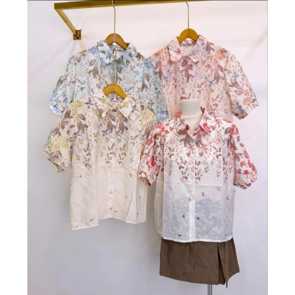 Kemeja katun wanita import bkk 556.3. LD 110cm