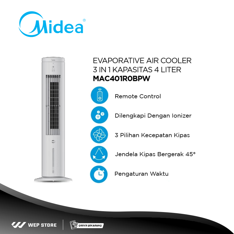 Midea Air Cooler 3-in-1 40 Inch MAC401R0BPW MAC401R0BPK ChillMax Cooling Tower Midea MAC 401R Fan Pu