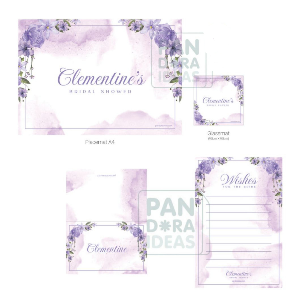 Bridal Baby Shower Party Printable Table Set Decoration Flower Theme