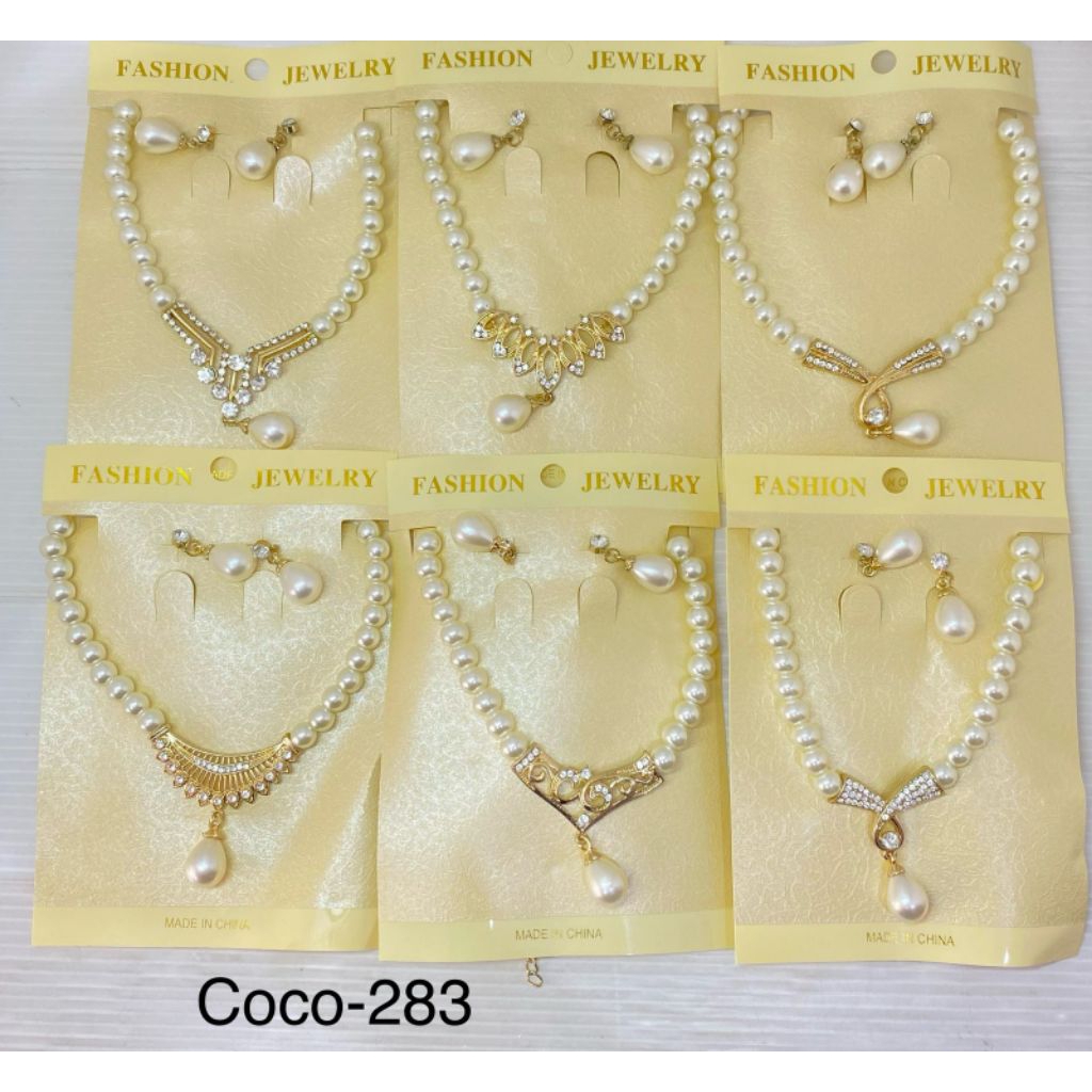 Kalung Set/Kalung+anting/Kalung Set Mutiara/Kalung Mutiara kode Coco 283 harga/card