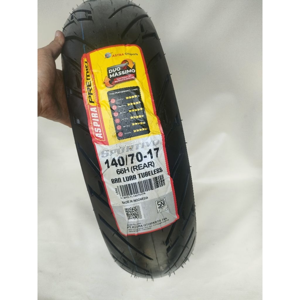 Ban ring 17 140/70 Aspira Premio Sportivo Rear Tubles thn 2025