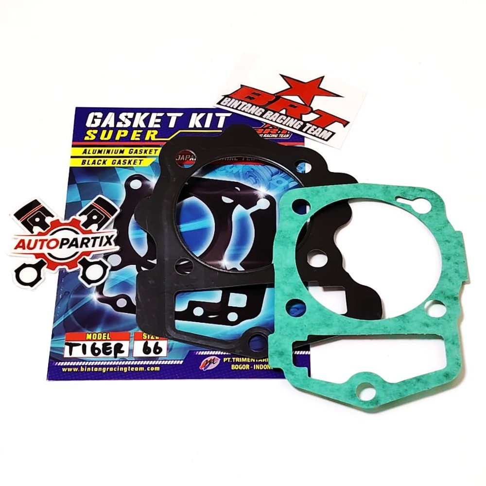 PAKING ATAS BAWAH BRT TIGER GL PRO GL MAX MEGAPRO CB100 CB 125 66 mm GASKET BRT PAKING BLOK HEAD 66m
