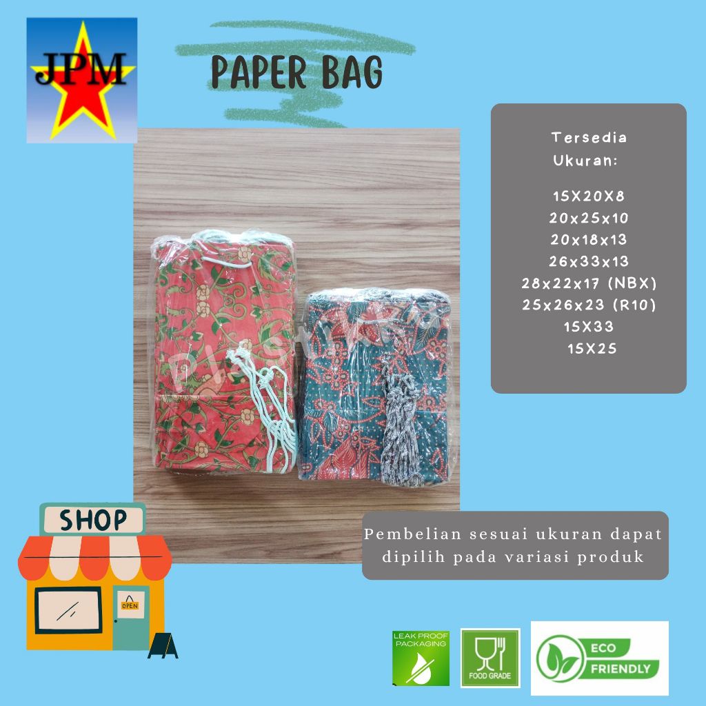 Paper Bag Batik /Tas Kertas Batik / Tas Snack / Tas Souvenir / Tas Kertas Motif Batik / Tas Motif Ba