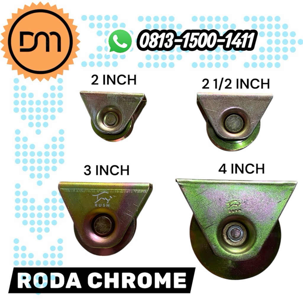 DM - Roda pagar chrome / Roda bubut chrome / Roda chrome / Roda pagar besi Roda pintu rumah