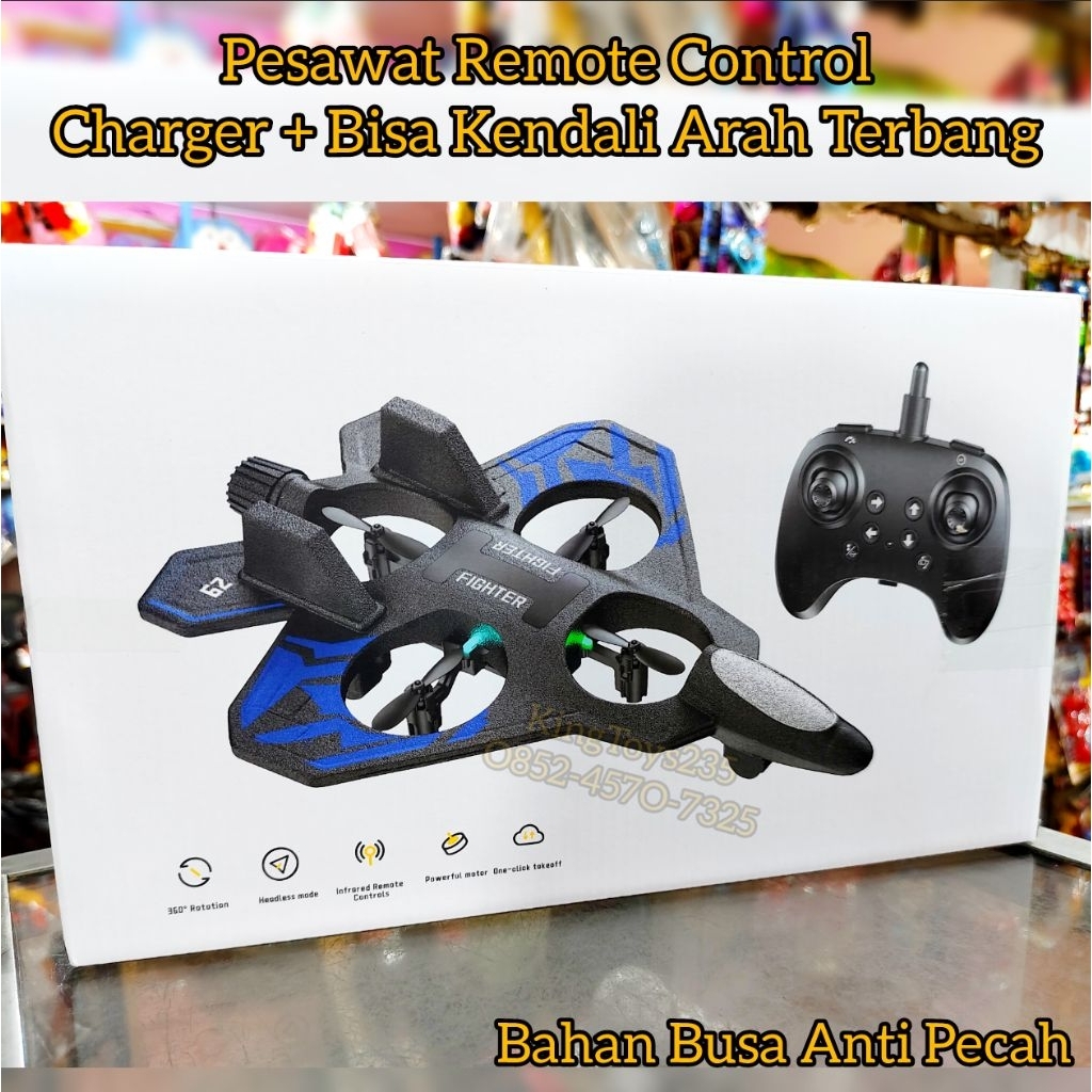 Mainan Pesawat Jet Tempur Terbang Charger Remote Kontrol Kendali Arah Terbang Remot Control Drone An